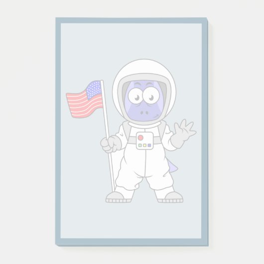 Parasaurolophus Astronaut met Amerikaanse vlag. Post-it® Notes (Voorkant)