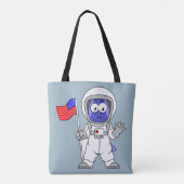Parasaurolophus Astronaut met Amerikaanse vlag. Tote Bag (Achterkant)