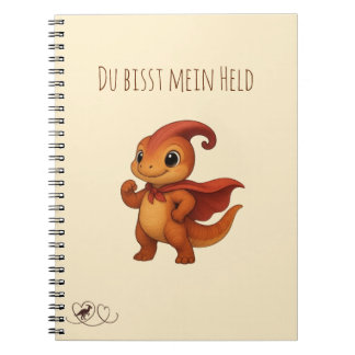 Parasaurolophus Dino Notizbuch „Du bist mein Held“ Notitieboek