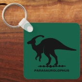Parasaurolophus Dinosaur Silhouette Sleutelhanger (Voorkant)