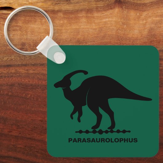 Parasaurolophus Dinosaur Silhouette Sleutelhanger (Voorkant)