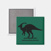 Parasaurolophus dinosaurus silhouet magneet (Voorkant / Achterkant)