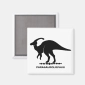 Parasaurolophus dinosaurus silhouet magneet (Voorkant / Achterkant)