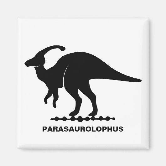 Parasaurolophus dinosaurus silhouet magneet (Voorkant)