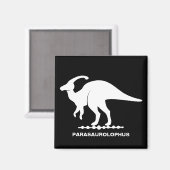 Parasaurolophus dinosaurus silhouet magneet (Voorkant / Achterkant)