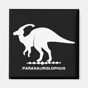 Parasaurolophus dinosaurus silhouet magneet