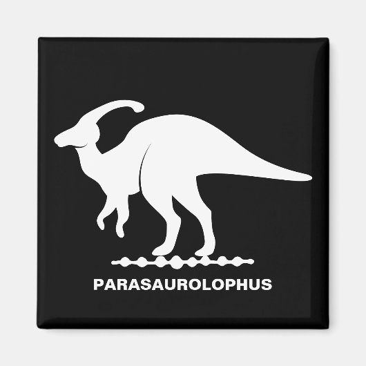 Parasaurolophus dinosaurus silhouet magneet (Voorkant)