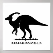 Parasaurolophus dinosaurus silhouet poster (Voorkant)