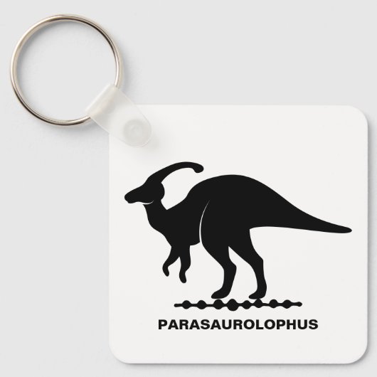 Parasaurolophus dinosaurus silhouet sleutelhanger (Voorkant)
