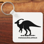 Parasaurolophus dinosaurus silhouet sleutelhanger (Voorkant)