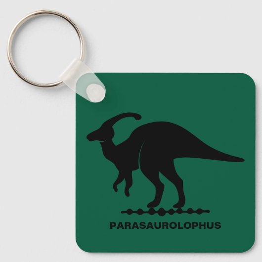 Parasaurolophus dinosaurus silhouet sleutelhanger (Voorkant)
