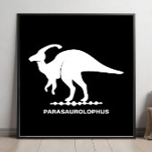 Parasaurolophus-dinosaurussilhouet Poster