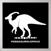 Parasaurolophus-dinosaurussilhouet Poster (Voorkant)