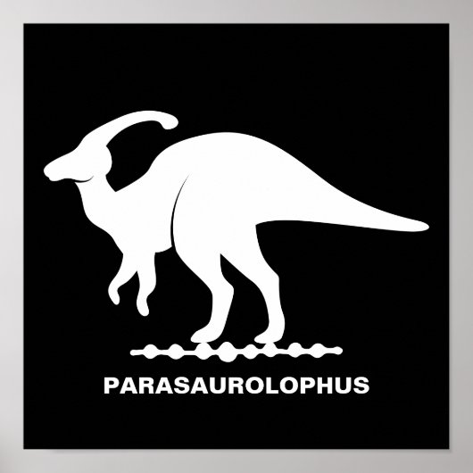 Parasaurolophus-dinosaurussilhouet Poster (Voorkant)