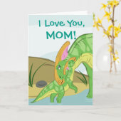 Parasaurolophus Mam en Baby Kaart (Gele Bloem)