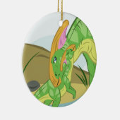 Parasaurolophus Mam en Baby Keramisch Ornament (Rechts)