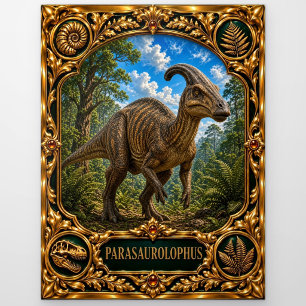 Parasaurolophus, met juwelen versierde erfstuk kun briefkaart
