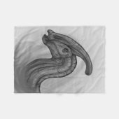 Parasaurolophus Sketch Fleece Deken (Voorkant (Horizontaal))