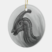 Parasaurolophus Sketch Keramisch Ornament (Links)