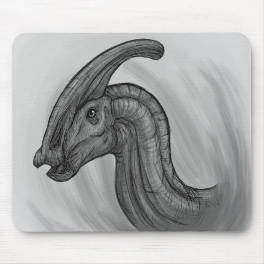 Parasaurolophus Sketch Muismat (Voorkant)