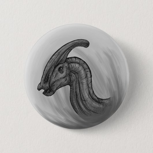 Parasaurolophus Sketch Ronde Button 5,7 Cm (Voorkant)