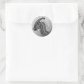 Parasaurolophus Sketch Ronde Sticker (Tas)