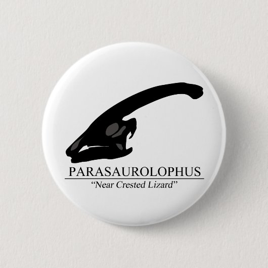 Parasaurolophus Skull Ronde Button 5,7 Cm (Voorkant)