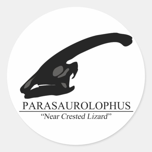 Parasaurolophus Skull Ronde Sticker (Voorkant)
