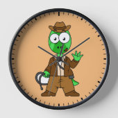 Parasaurolophus verkleed als Indiana Jones. (Voorkant)