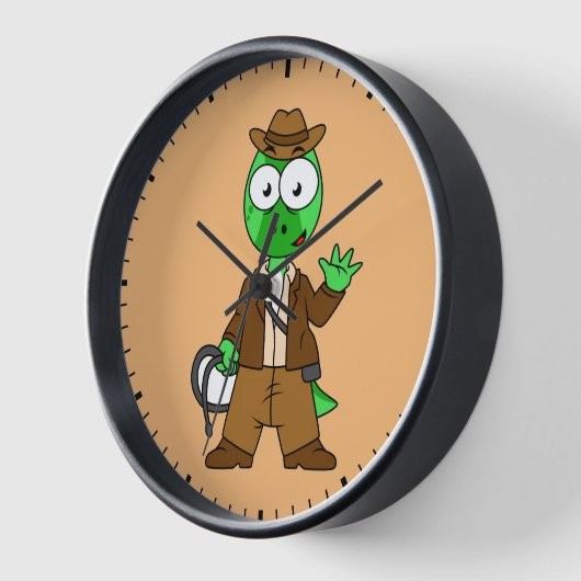 Parasaurolophus verkleed als Indiana Jones. (Hoek)