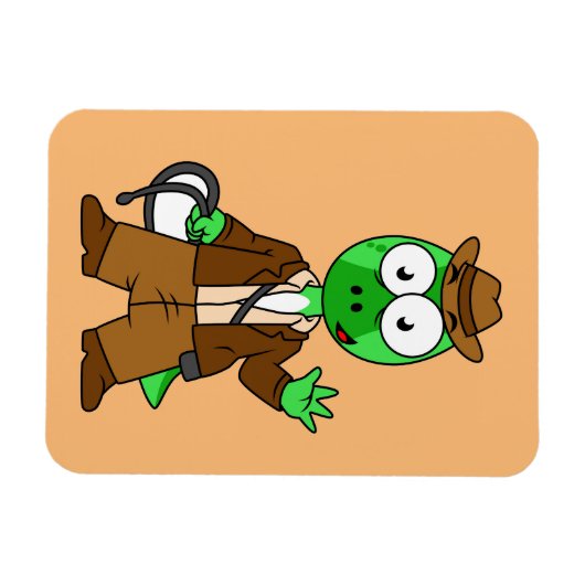 Parasaurolophus verkleed als Indiana Jones. Magneet (Horizontaal)