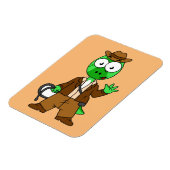 Parasaurolophus verkleed als Indiana Jones. Magneet (Linkerzijde)