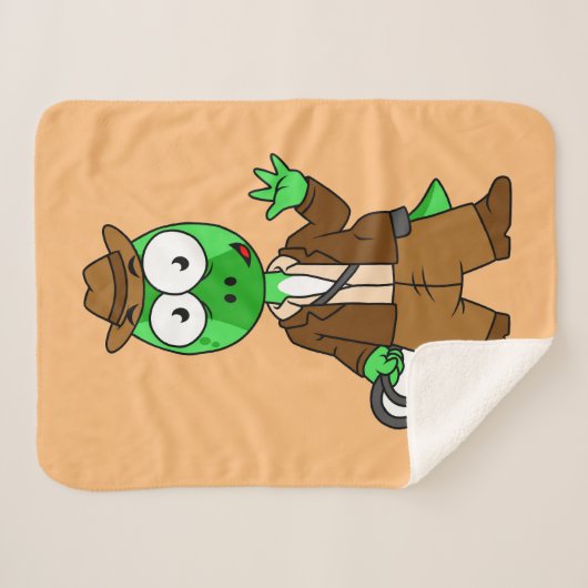 Parasaurolophus verkleed als Indiana Jones. Sherpa Deken (Voorkant (horizontaal))