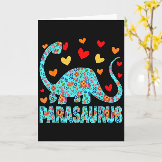 Parasaurus Paraprofessional Paraeducator Dinosaur Kaart (Gele Bloem)