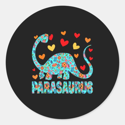 Parasaurus Paraprofessional Paraeducator Dinosaur Ronde Sticker (Voorkant)