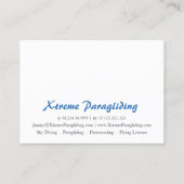 Parascending Paragliding Blue Sky - Visitekaartje (Achterkant)