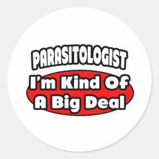 Parasitoloog... belangrijk onderdeel ronde sticker
