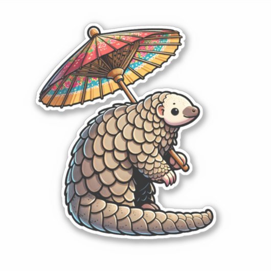 Parasol Pangolin Sticker (Voorkant)