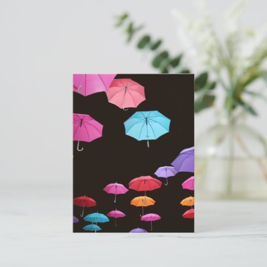 Parasolpatroon van de grote regenachtige dag zonne briefkaart (Staand voorkant)