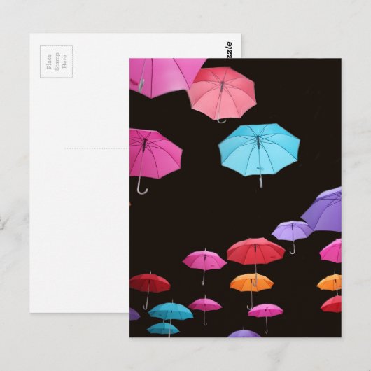 Parasolpatroon van de grote regenachtige dag zonne briefkaart (Voorkant / Achterkant)