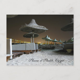 Parasols bij nacht in Sharm el Sheikh, Egypte Briefkaart