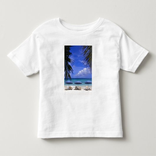 parasols op het strand, St. Maarten, Cariben Kinder Shirts (Voorkant)