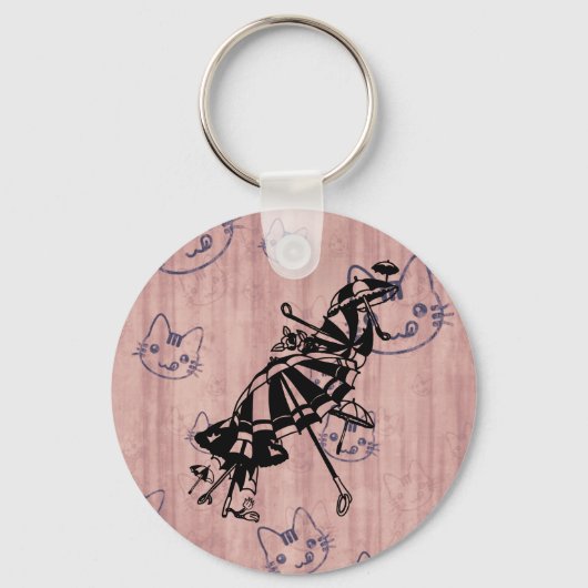 Parasols Parasols Paraprellas Illustratie inkt kun Sleutelhanger (Voorkant)