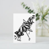 Parasols Parasols Parasols Illustratie inkt kunst Briefkaart (Staand voorkant)