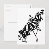Parasols Parasols Parasols Illustratie inkt kunst Briefkaart (Voorkant / Achterkant)