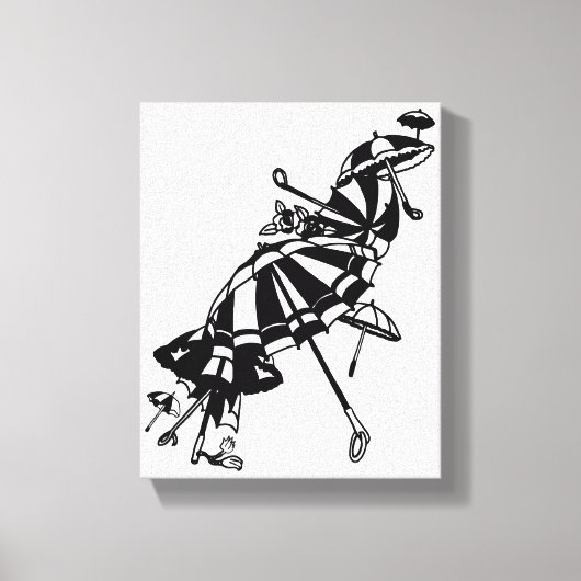 Parasols Parasols Parasols Illustratie inkt kunst Canvas Afdruk (Voorkant)