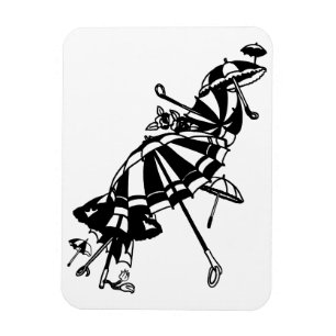 Parasols Parasols Parasols Illustratie inkt kunst Magneet