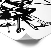 Parasols Parasols Parasols Illustratie inkt kunst Poster (Hoek)