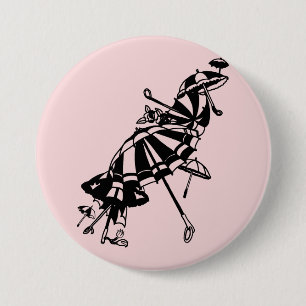 Parasols Parasols Parasols Illustratie inkt kunst Ronde Button 7,6 Cm