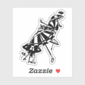 Parasols Parasols Parasols Illustratie inkt kunst Sticker (Vel)